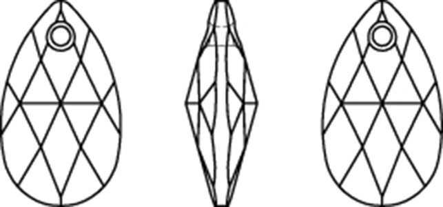 Swarovski Crystal Pendants - 6106 - Pear Line Drawing